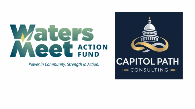 Logos for Waters Meet Action Fund and Capitol Path Consulting